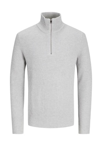 Ανδρικό Πλεκτό Jack & Jones JJEPerfect Knit Half Zip SN 12257773 Light Grey Melange