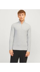 Ανδρικό Πλεκτό Jack & Jones JJEPerfect Knit Half Zip SN 12257773 Light Grey Melange