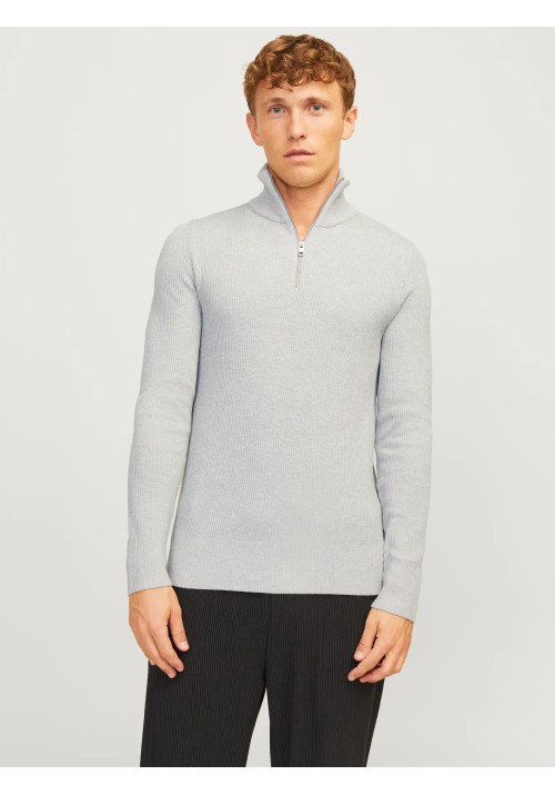 Ανδρικό Πλεκτό Jack & Jones JJEPerfect Knit Half Zip SN 12257773 Light Grey Melange
