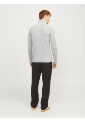 Ανδρικό Πλεκτό Jack & Jones JJEPerfect Knit Half Zip SN 12257773 Light Grey Melange
