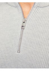 Ανδρικό Πλεκτό Jack & Jones JJEPerfect Knit Half Zip SN 12257773 Light Grey Melange
