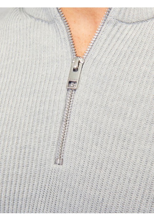 Ανδρικό Πλεκτό Jack & Jones JJEPerfect Knit Half Zip SN 12257773 Light Grey Melange