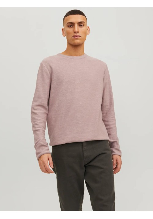 Ανδρικό Πλεκτό Λινό Jack & Jones Jwhsummer Knit Crew Neck 12254765 Deauville Mauve