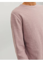 Ανδρικό Πλεκτό Λινό Jack & Jones Jwhsummer Knit Crew Neck 12254765 Deauville Mauve