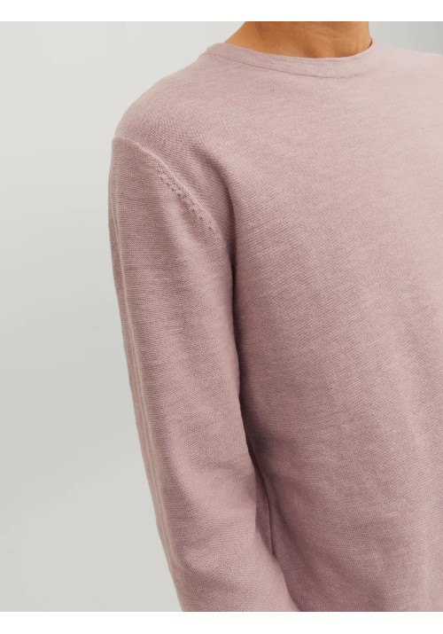 Ανδρικό Πλεκτό Λινό Jack & Jones Jwhsummer Knit Crew Neck 12254765 Deauville Mauve