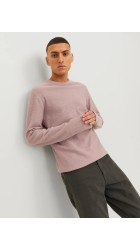 Ανδρικό Πλεκτό Λινό Jack & Jones Jwhsummer Knit Crew Neck 12254765 Deauville Mauve