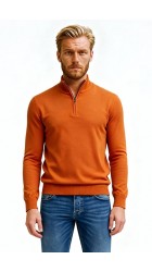 Aνδρικό Βαμβακερό Πλεκτό με Φερμουάρ Gnious 21-300187-3570  Πορτοκαλί