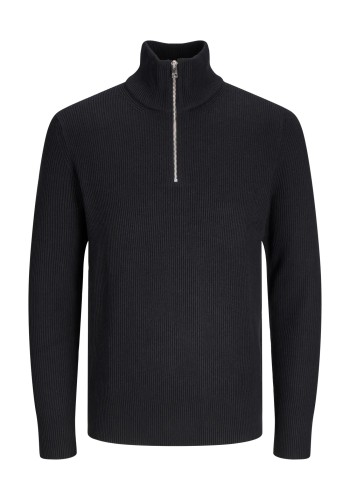 Ανδρικό Πλεκτό Jack & Jones JJEPerfect Knit Half Zip SN 12257773 Μαύρο