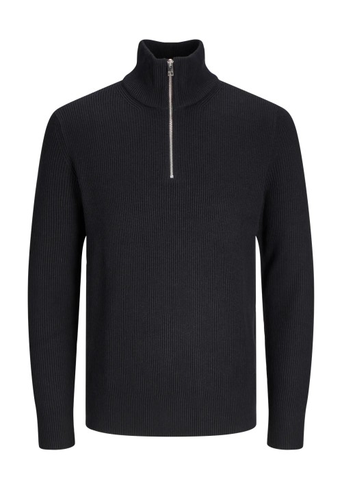 Ανδρικό Πλεκτό Jack & Jones JJEPerfect Knit Half Zip SN 12257773 Μαύρο