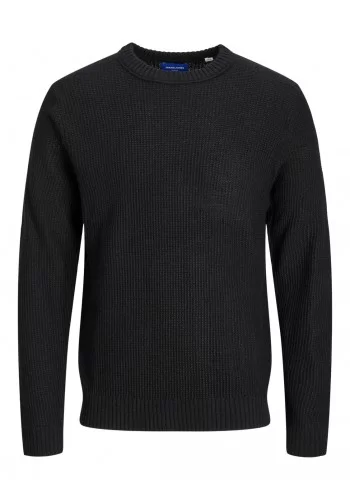 Ανδρικό Πουλόβερ Πλεκτό Jorrib Knit Crew Neck Jack & Jones 12241216 Μαύρο