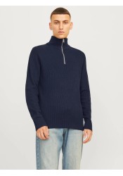 Ανδρικό Πλεκτό Jack & Jones JJEPerfect Knit Half Zip SN 12257773 Μπλε