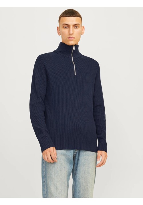 Ανδρικό Πλεκτό Jack & Jones JJEPerfect Knit Half Zip SN 12257773 Μπλε