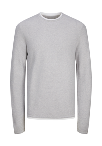 Ανδρικό Πλεκτό Jack & Jones JJTWinn Knit Crew Neck 12258595 Light Grey Melange