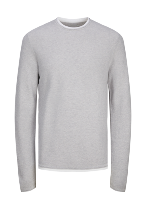 Ανδρικό Πλεκτό Jack & Jones JJTWinn Knit Crew Neck 12258595 Light Grey Melange