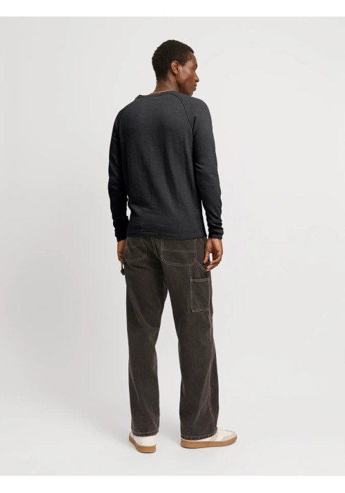 Ανδρικό Πλεκτό Βαμβακερό Jack & Jones JJEBreeze Knit Crew Neck SN 12269654 Μαύρο