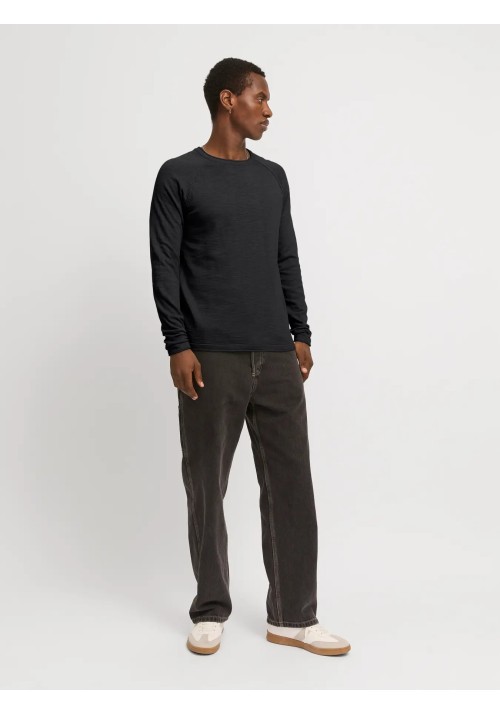 Ανδρικό Πλεκτό Βαμβακερό Jack & Jones JJEBreeze Knit Crew Neck SN 12269654 Μαύρο