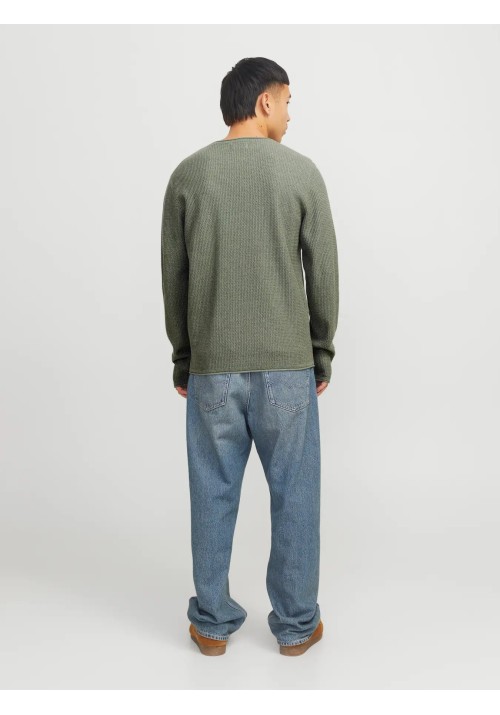 Ανδρικό Πλεκτό Βαμβακερό Jack & Jones Jjecooper Knit Crew Neck Noos 12258407 Iceberg Green