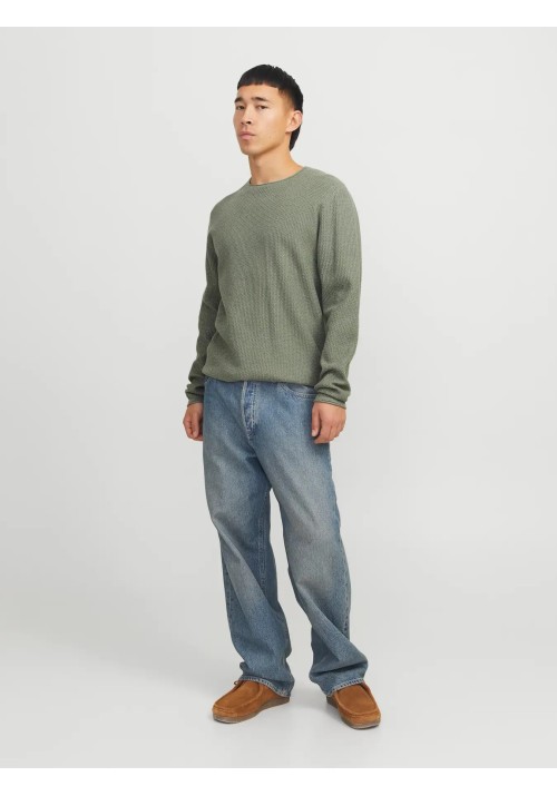 Ανδρικό Πλεκτό Βαμβακερό Jack & Jones Jjecooper Knit Crew Neck Noos 12258407 Iceberg Green
