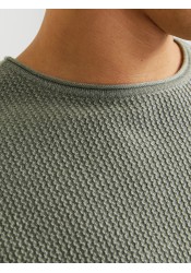Ανδρικό Πλεκτό Βαμβακερό Jack & Jones Jjecooper Knit Crew Neck Noos 12258407 Iceberg Green