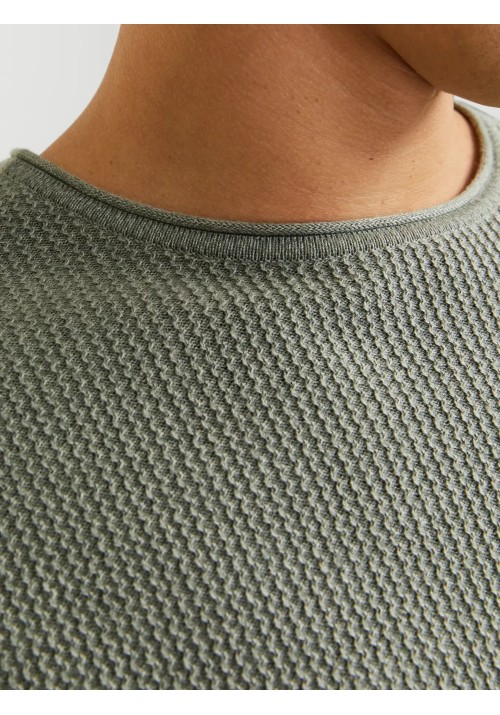 Ανδρικό Πλεκτό Βαμβακερό Jack & Jones Jjecooper Knit Crew Neck Noos 12258407 Iceberg Green