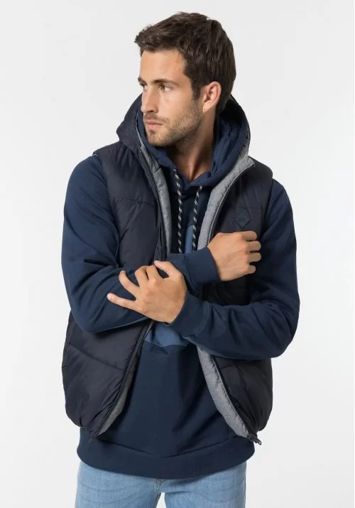 Ανδρικό Αμάνικο Μπουφάν Puffer Δύο Όψεων Tiffosi 10045792-790 Μπλε