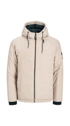 Ανδρικό Μπουφάν με Κουκούλα Jack & Jones 12217183 Μπεζ Ανδρικό Μπουφάν με Κουκούλα Jack & Jones 12217183 Μπεζ
