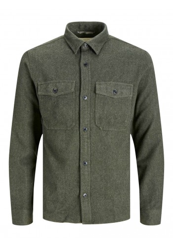 Ανδρικό Overshirt Jack & Jones 12215191 Μακρυμάνικο Λαδί