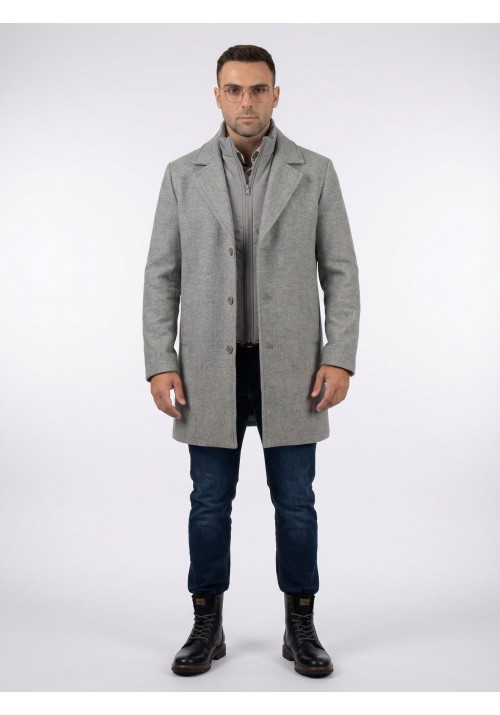 Ανδρικό Παλτό JACK & JONES JPRBLASTANFORD OVERCOAT 12286263 Grey melange