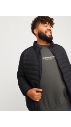 Ανδρικό Μπουφάν Plus Size Jack & Jones Jjestate Packable Puffer Jacket 12258998 Μαύρο