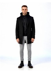 Ανδρικό Παλτό Boston Hooded Coat 5223-9  Μαύρο