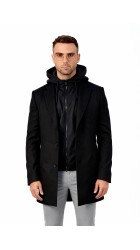 Ανδρικό Παλτό Boston Hooded Coat 5223-9  Μαύρο