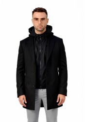 Ανδρικό Παλτό Boston Hooded Coat 5223-9  Μαύρο