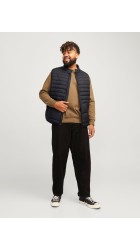 Ανδρικό Μπουφάν Αμάνικο Plus Size Jack & Jones Jjestate 12259001 Μαύρο