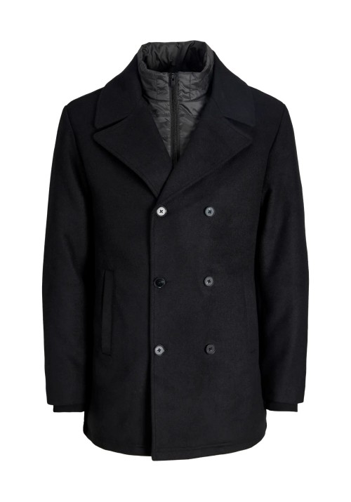 Ανδρικό Παλτό Jack & Jones JJEDetroit Peacoat Styd 12295099 Μαύρο