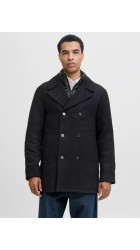 Ανδρικό Παλτό Jack & Jones JJEDetroit Peacoat Styd 12295099 Μαύρο