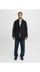 Ανδρικό Παλτό Jack & Jones JJEDetroit Peacoat Styd 12295099 Μαύρο