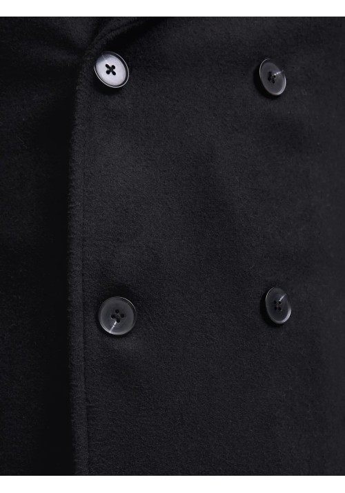 Ανδρικό Παλτό Jack & Jones JJEDetroit Peacoat Styd 12295099 Μαύρο