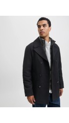 Ανδρικό Παλτό Jack & Jones JJEDetroit Peacoat Styd 12295099 Μαύρο