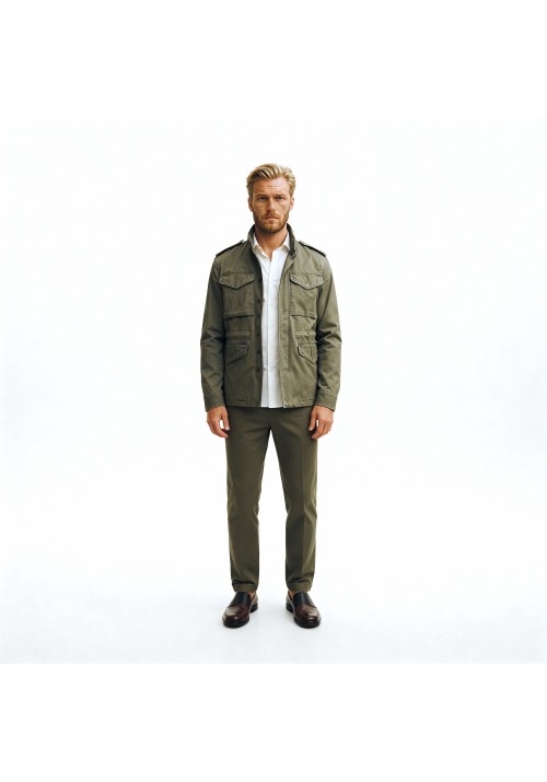 Ανδρικό Μπουφάν Cotton Field Jacket Gianni Lupo GL9693-F25 Military