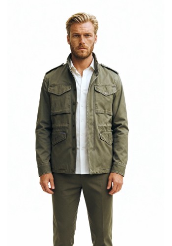 Ανδρικό Μπουφάν Cotton Field Jacket Gianni Lupo GL9693-F25 Military