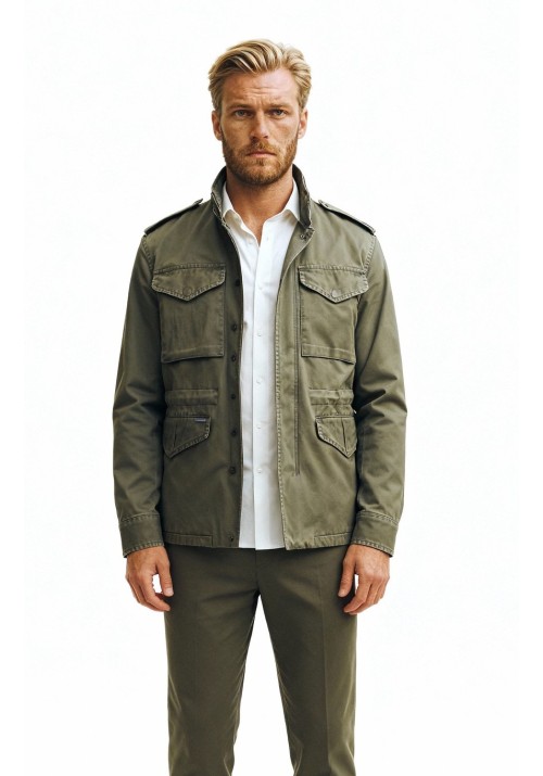 Ανδρικό Μπουφάν Cotton Field Jacket Gianni Lupo GL9693-F25 Military