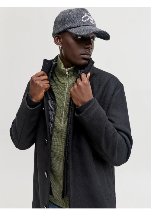 Ανδρικό Παλτό Jack & Jones JJEDetroit Coat Styd 12295108 Μαύρο