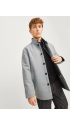 Ανδρικό Παλτό Jack & Jones JJeharrison Wool Blend Jacket SN 12258674 Light Grey Melange Ανδρικό Παλτό Jack & Jones JJeharrison Wool Blend Jacket SN 12258674 Light Grey Melange