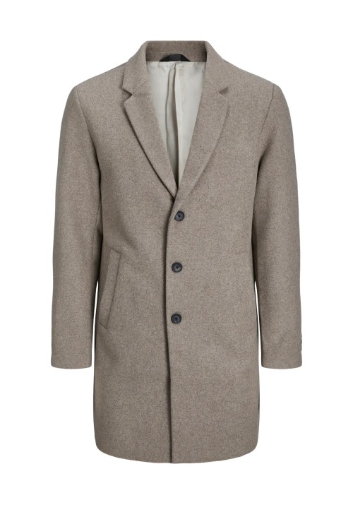 Ανδρικό Παλτό Jack & Jones JJEHarrison Wool Blend Coat SN 12263845 Greige