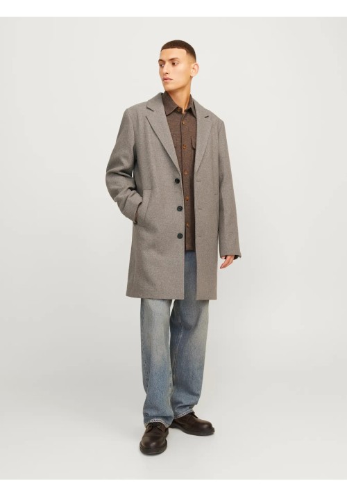 Ανδρικό Παλτό Jack & Jones JJEHarrison Wool Blend Coat SN 12263845 Greige