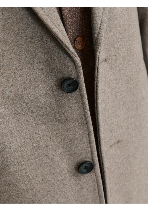 Ανδρικό Παλτό Jack & Jones JJEHarrison Wool Blend Coat SN 12263845 Greige