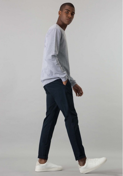 Ανδρικό Παντελόνι Chino με Slim Εφαρμογή Tiffosi 10036813-790 Μπλε