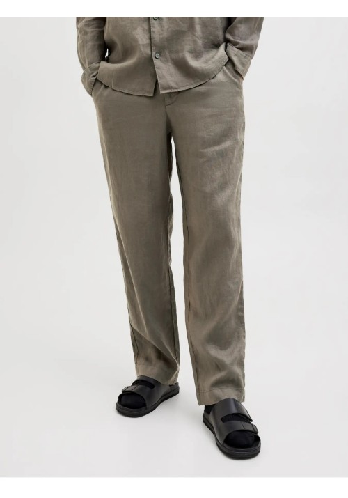Ανδρικό Παντελόνι Λινό Jack & Jones JPSTKarl Lawrence Linen Chino SN 12253120 Tea Leaf