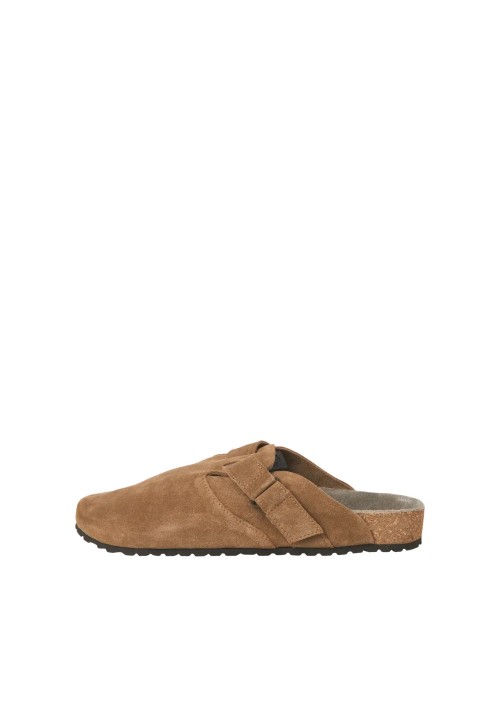 Ανδρικές Παντόφλες Δερμάτινες Jack & Jones JFWlouis Suede Mule 12251192 Cognac Velcro