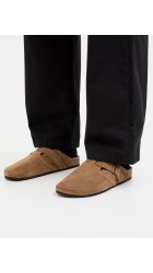 Ανδρικές Παντόφλες Δερμάτινες Jack & Jones JFWlouis Suede Mule 12251192 Cognac Velcro